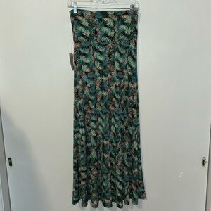 LuLaRoe Fern Palm Print Maxi Skirt Polyester Women’s Size XS Extra Small 2-4